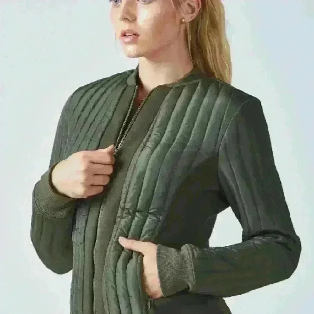 Fabletics Womens Olive Green Pisa Puffer Jacket XS